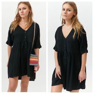 Urban Outfitters Black Button-Down Dress